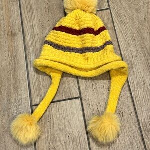 Huamulan Yellow Knit Winter Earflap Beanie New NWT